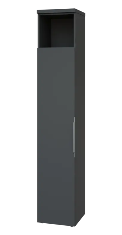 SIN 6 - 4DN kancelářská skříň, 1-dveřová/nika, levá, 2170x400x400, antracit